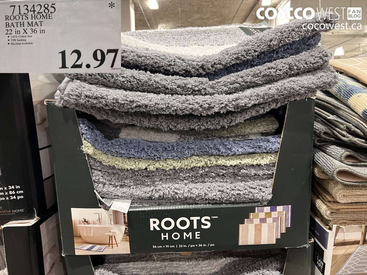7134285 ROOTS HOME BATH MAT 22 IN X 36 IN $12.97