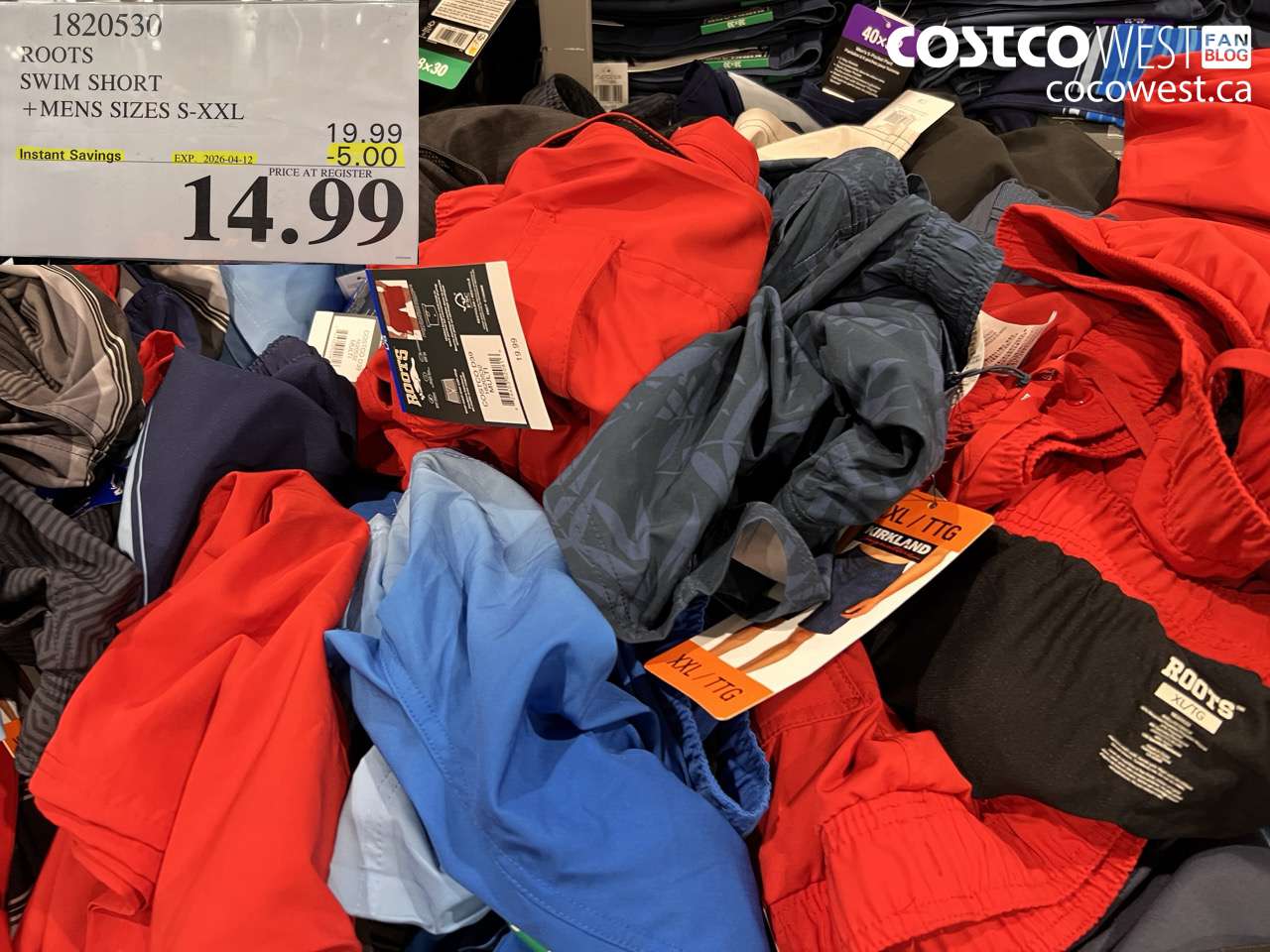 1820530 ROOTS SWIM SHORT +MENS SIZES S-XXL ($5.00 INSTANT SAVINGS EXPIRES ON 2026-04-12) $14.99