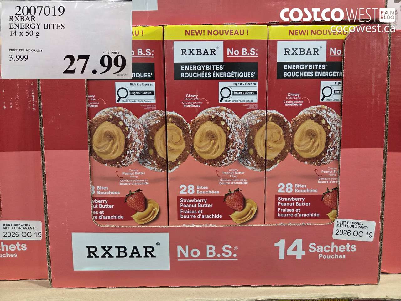 2007019 RXBAR ENERGY BITES 14 X 50G $27.99