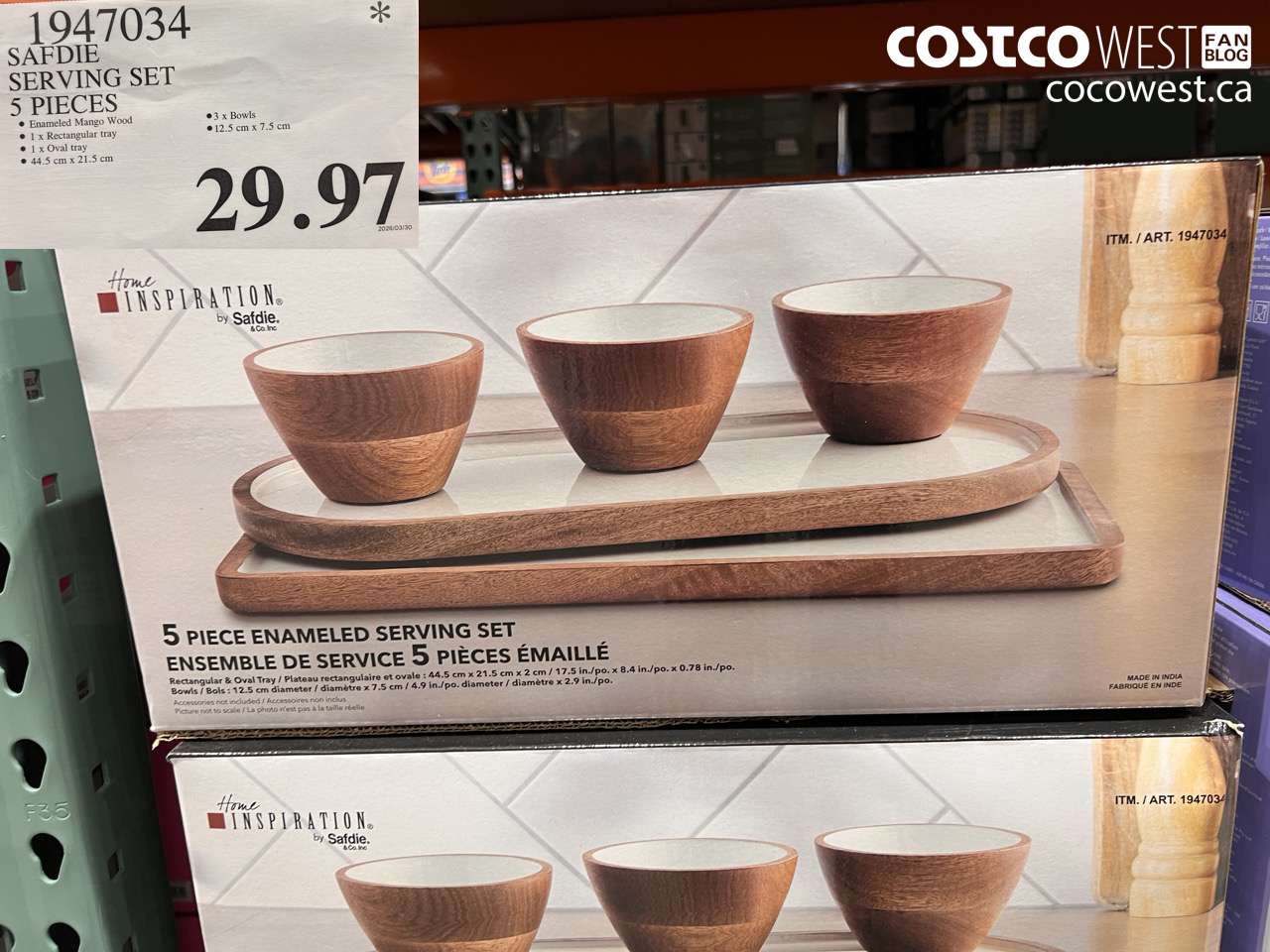 1947034 SAFDIE SERVING SET 5 PIECES $29.97