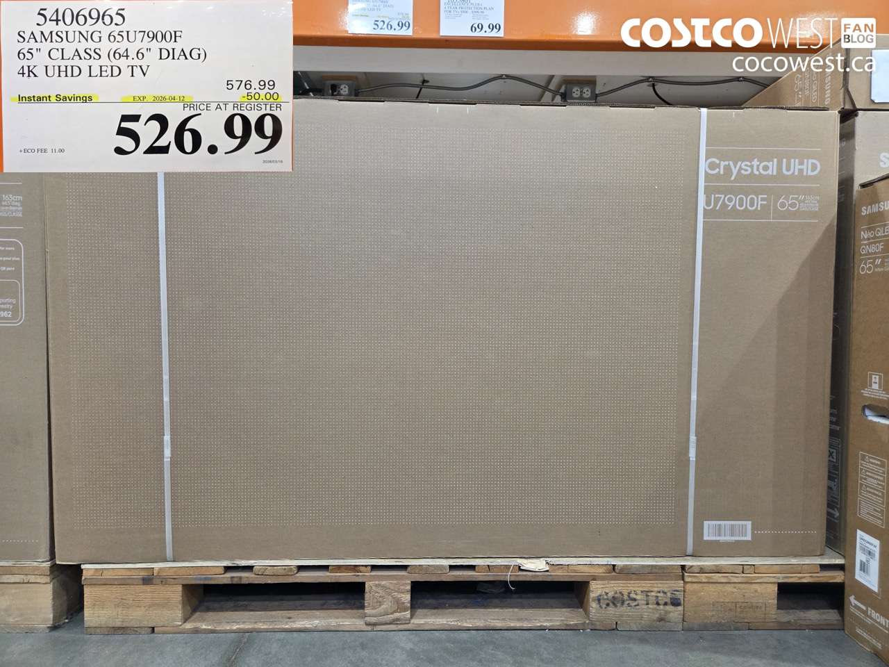 5406965 SAMSUNG 65U7900F 65 CLASS (64.6 DIAG) 4K UHD LED TV ($50.00 INSTANT SAVINGS EXPIRES ON 2026-04-12) $526.99