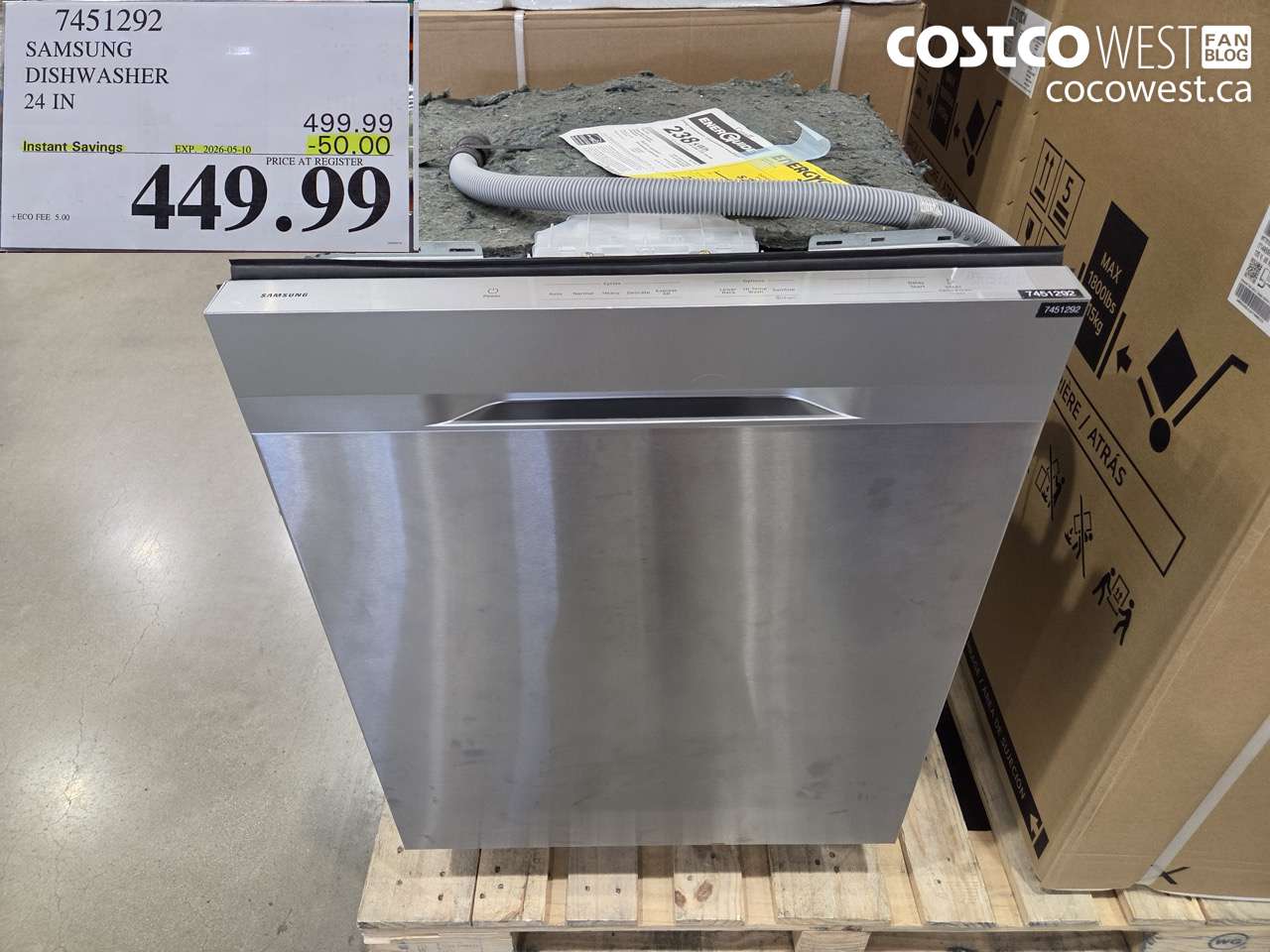 7451292 SAMSUNG DISHWASHER 24 IN ($50.00 INSTANT SAVINGS EXPIRES ON 2026-05-10) $449.99