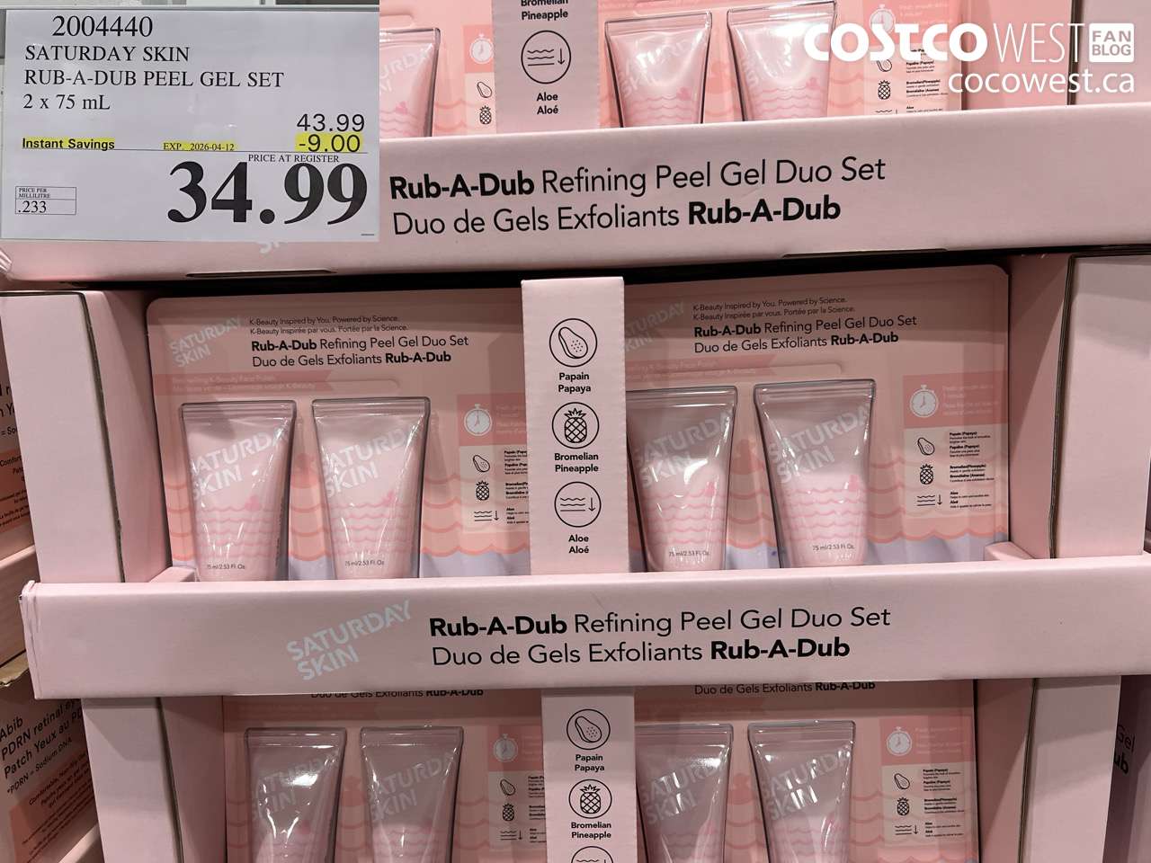 2004440 SATURDAY SKIN RUB-A-DUB PEEL GEL SET 2 X 75 ML ($9.00 INSTANT SAVINGS EXPIRES ON 2026-04-12) $34.99