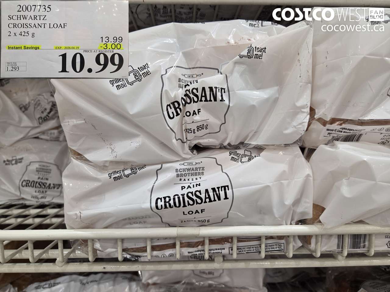 2007735 SCHWARTZ CROISSANT LOAF 2 X 425 G ($3.00 INSTANT SAVINGS EXPIRES ON 2026-04-19) $10.99