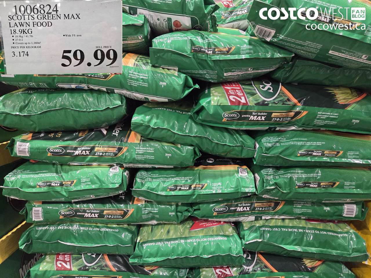 1006824 SCOTTS GREEN MAX LAWN FOOD 18.9KG $59.99
