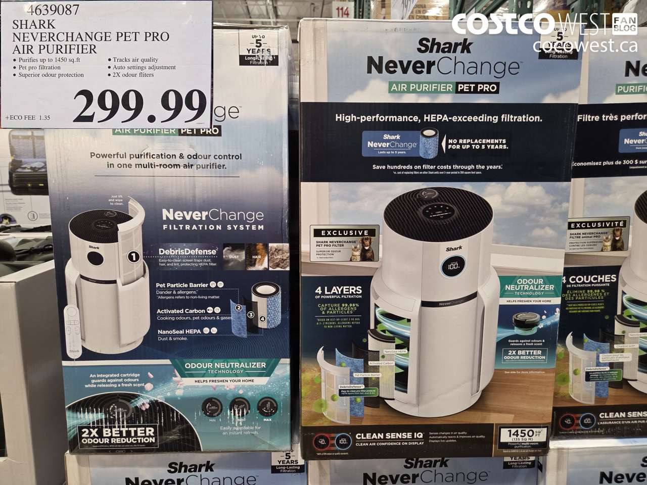 4639087 SHARK NEVERCHANGE PET PRO AIR PURIFIER $299.99