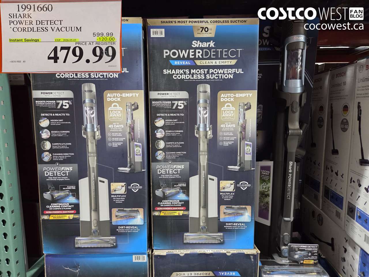 1991660 SHARK POWER DETECT CORDLESS VACUUM ($120.00 INSTANT SAVINGS EXPIRES ON 2026-05-03) $479.99