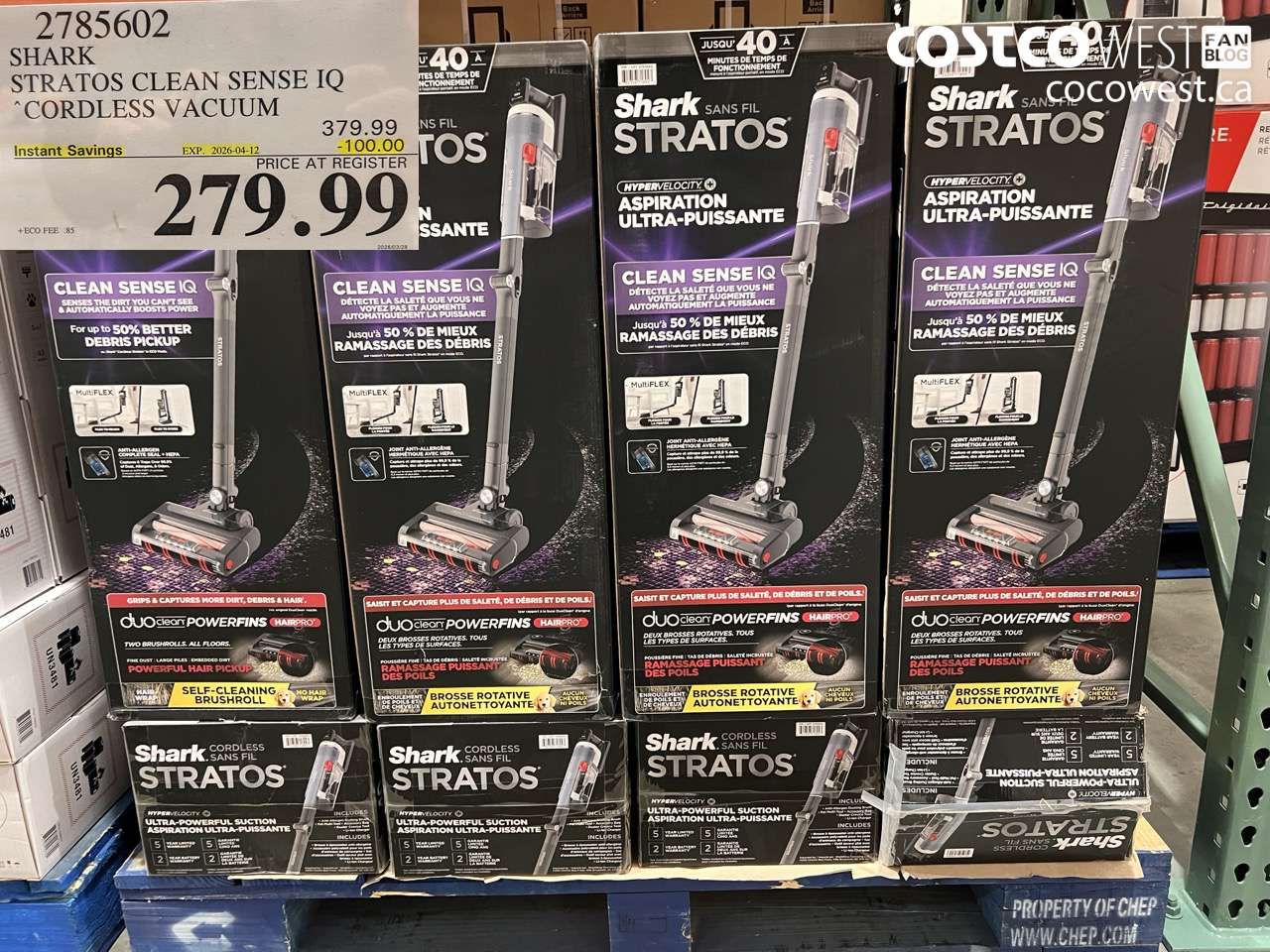 2785602 SHARK STRATOS CLEAN SENSE IQ CORDLESS VACUUM ($100.00 INSTANT SAVINGS EXPIRES ON 2026-04-12) $279.99