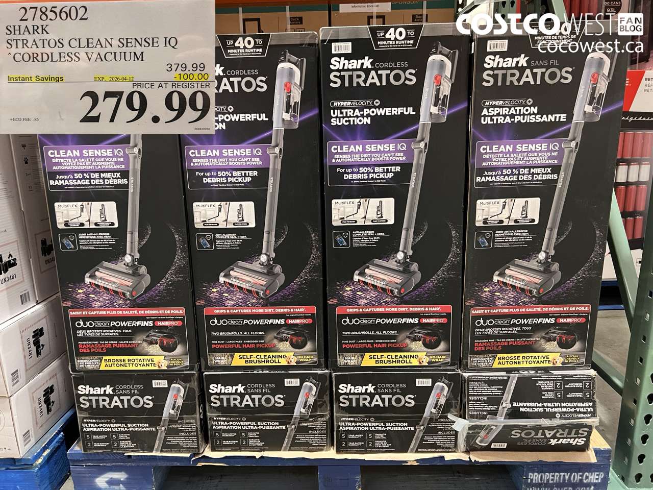 2785602 SHARK STRATOS CLEAN SENSE IQ CORDLESS VACUUM ($100.00 INSTANT SAVINGS EXPIRES ON 2026-04-12) $279.99