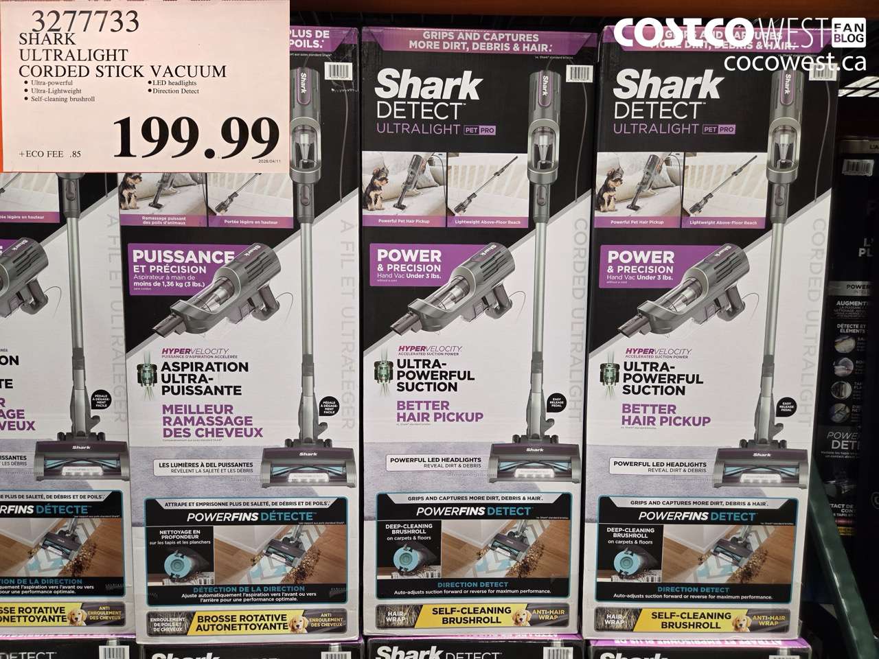 32717733 SHARK ULTRALIGHT CORDED STICK VACUUM $199.99