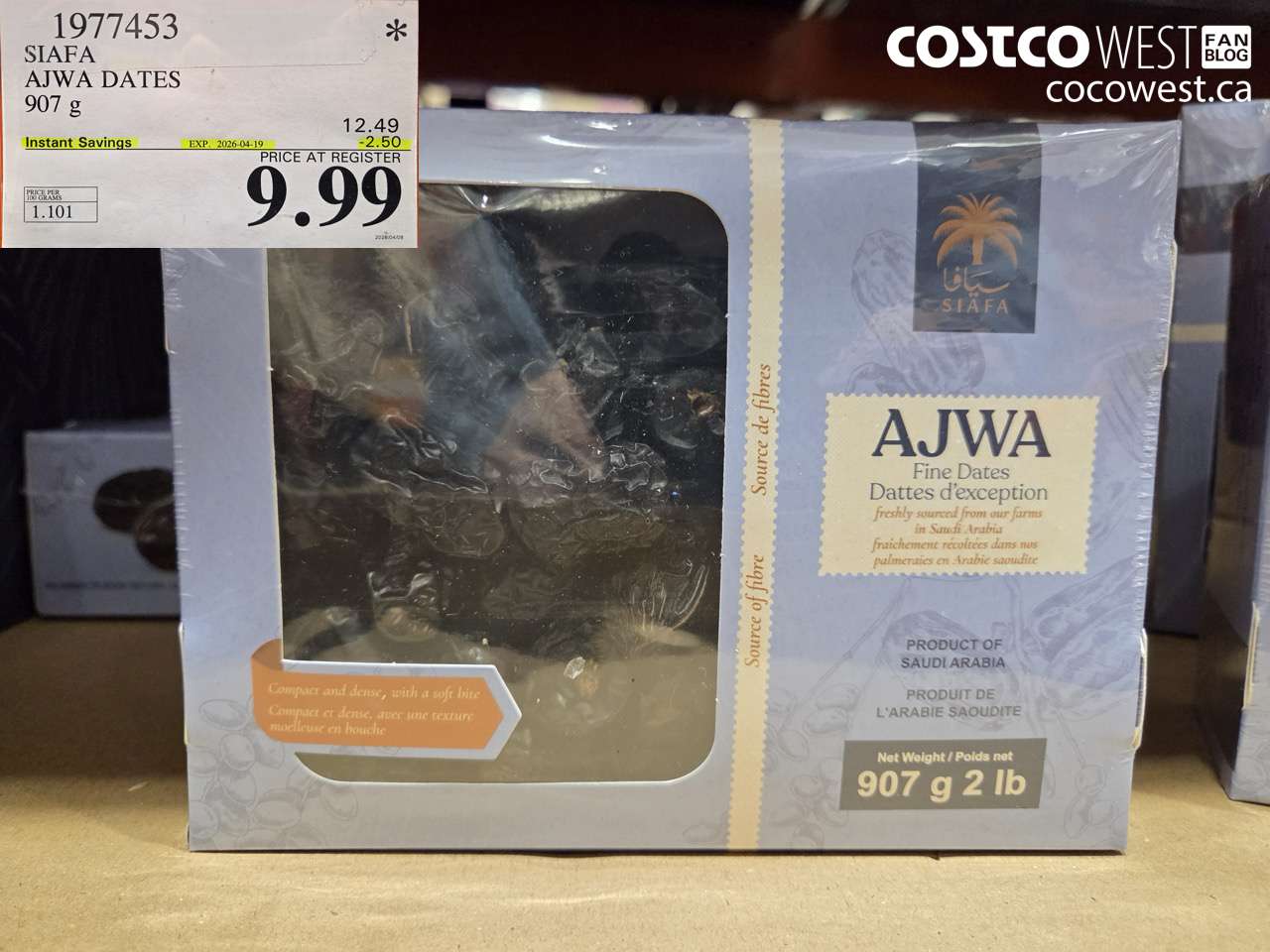 1977453 SIAFA AJWA DATES 907 G ($2.50 INSTANT SAVINGS EXPIRES ON 2026-04-19) $9.99