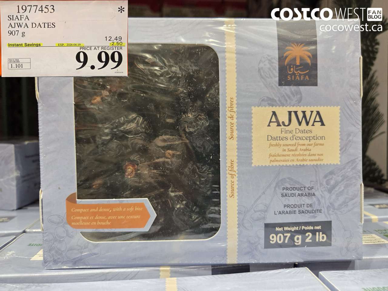 1977453 SIAFA AJWA DATES 907 G ($2.50 INSTANT SAVINGS EXPIRES ON 2026-04-19) $9.99