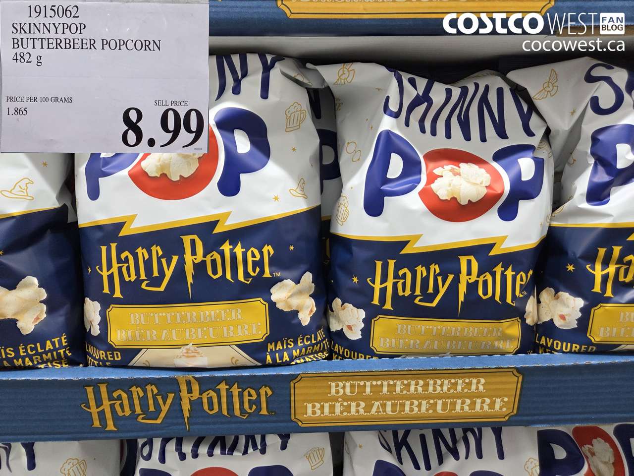 1915062 SKINNYPOP BUTTERBEER POPCORN 482 G $8.99
