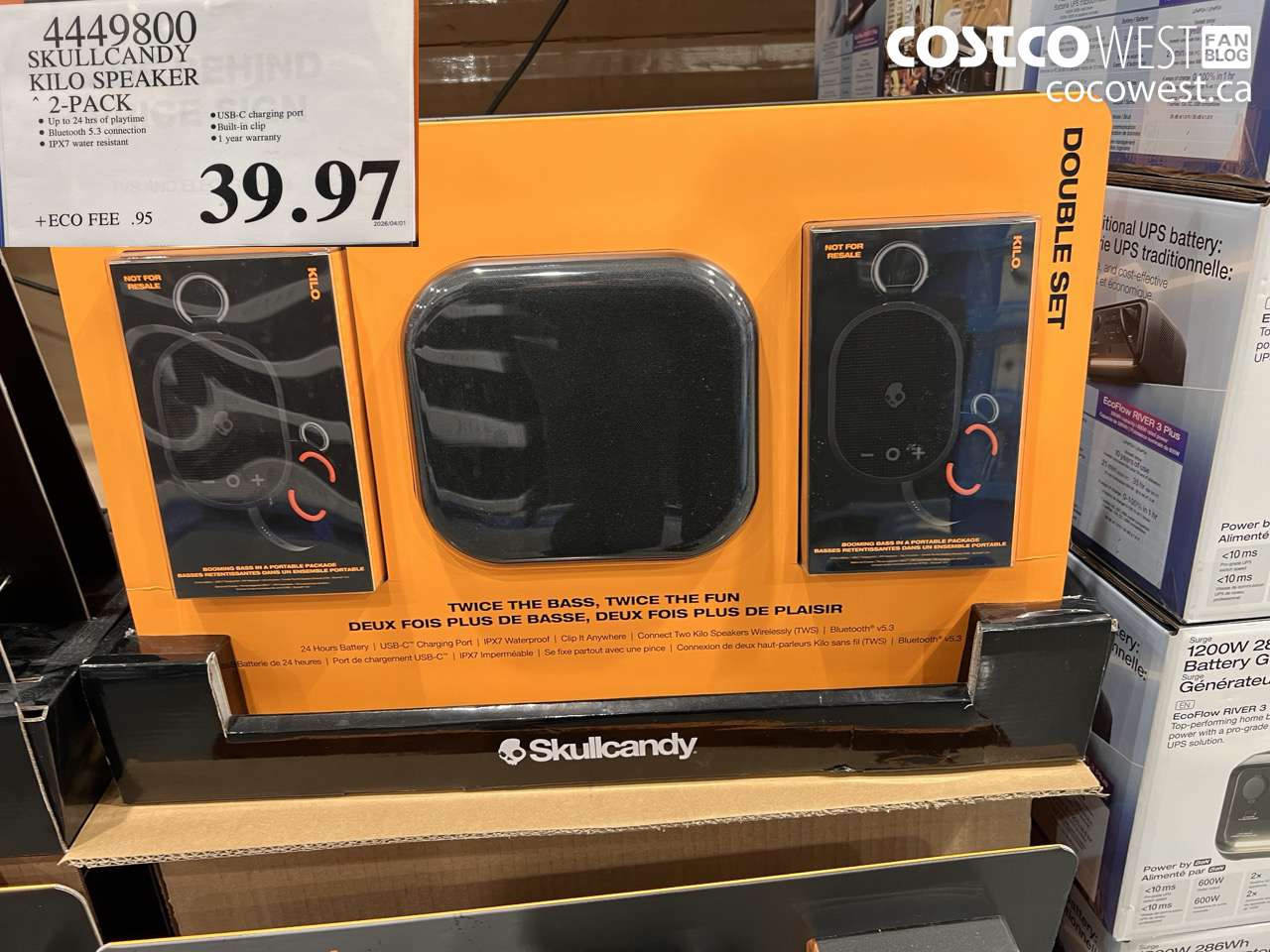 4449800 SKULLCANDY KILO SPEAKER 2-PACK $39.97