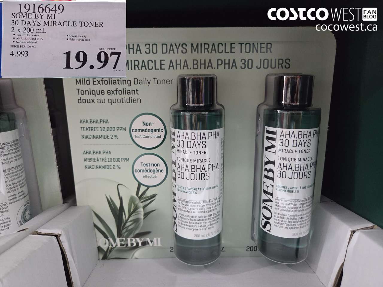 1916649 SOME BY MI 30 DAYS MIRACLE TONER 2 X 200 ML $19.97