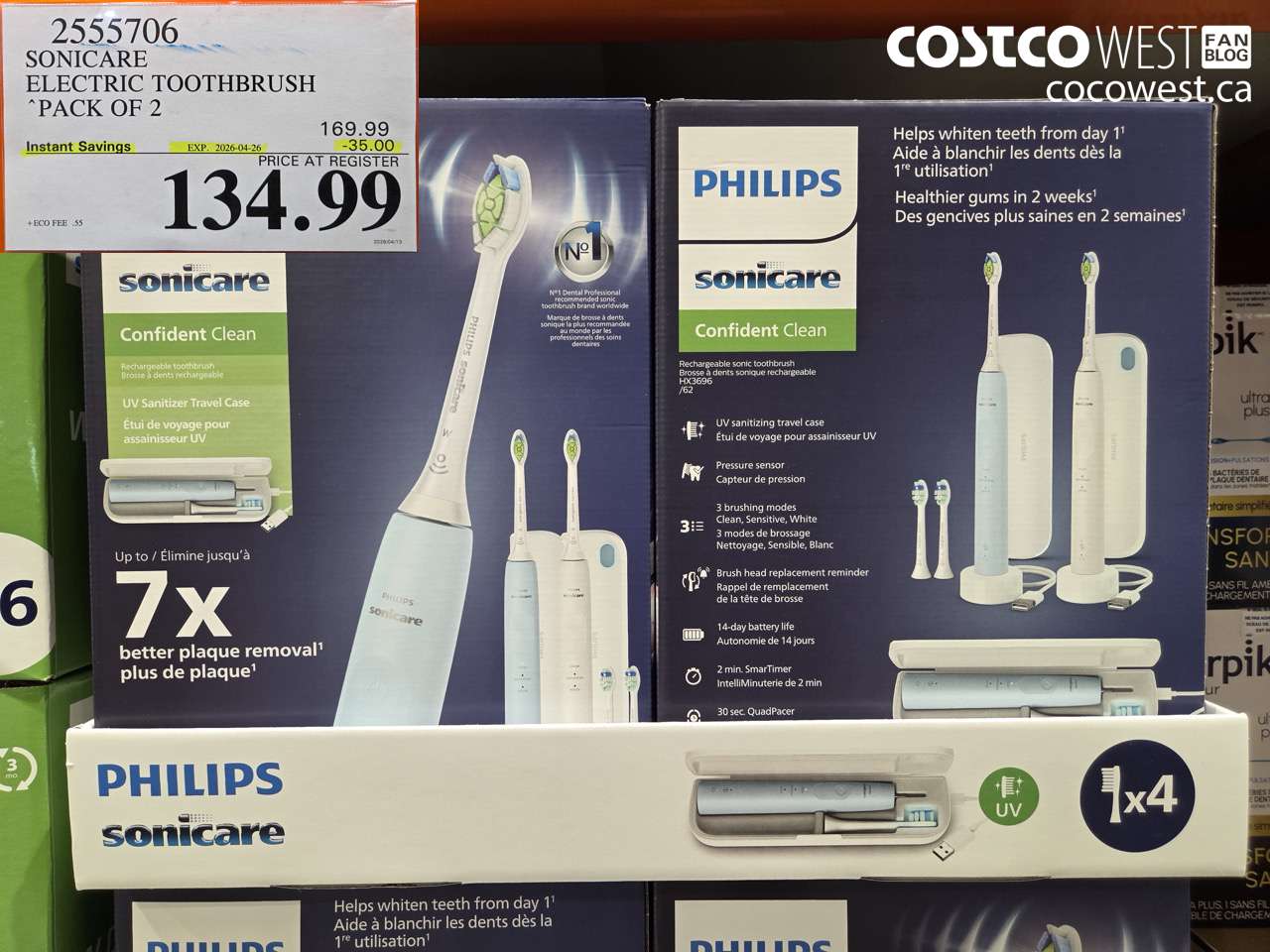 2555706 SONICARE ELECTRIC TOOTHBRUSH PACK OF 2 ($35.00 INSTANT SAVINGS EXPIRES ON 2026-04-26) $134.99