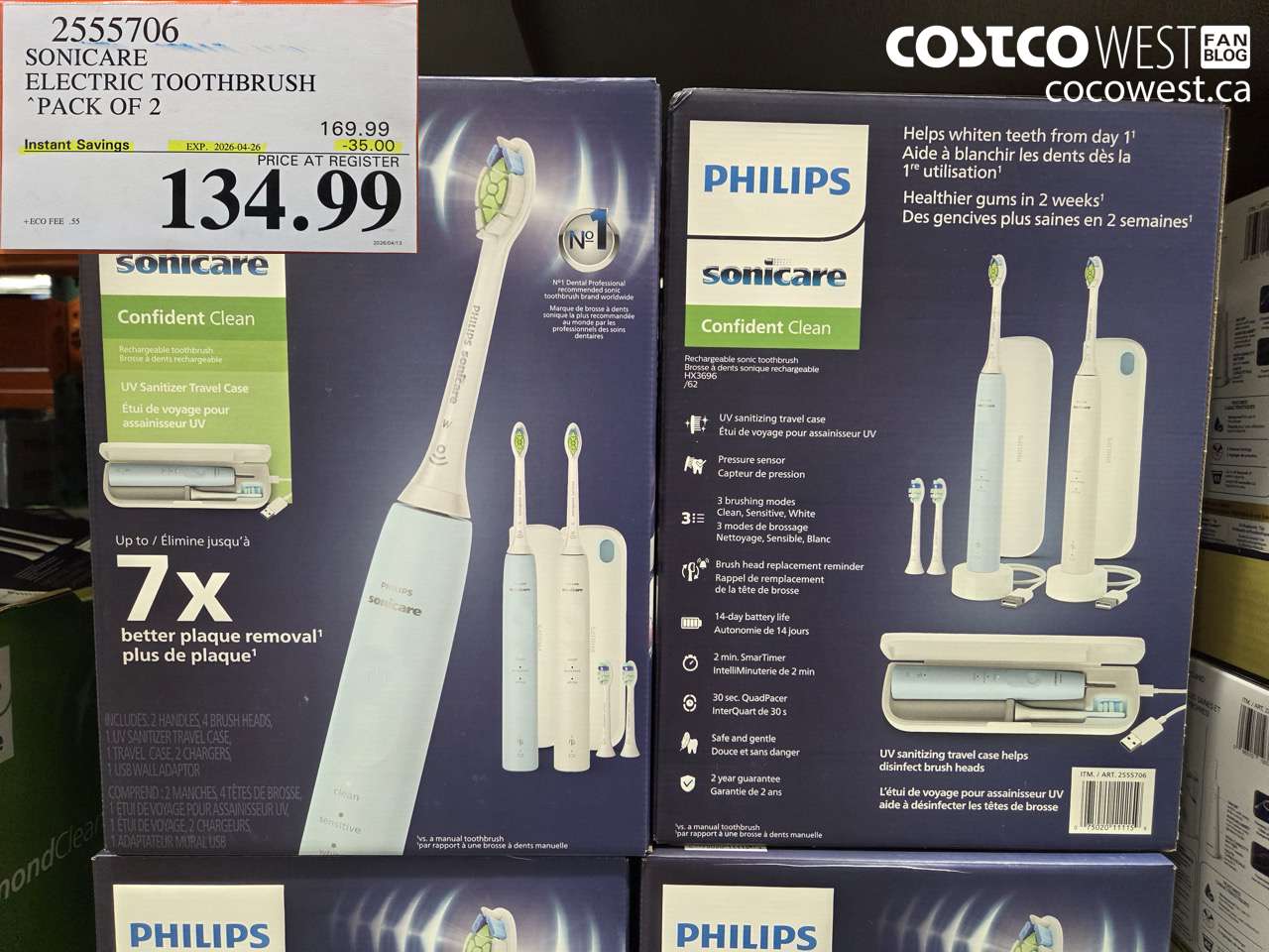 2535706 SONICARE ELECTRIC TOOTHBRUSH PACK OF 2 ($35.00 INSTANT SAVINGS EXPIRES ON 2026-04-26) $134.99
