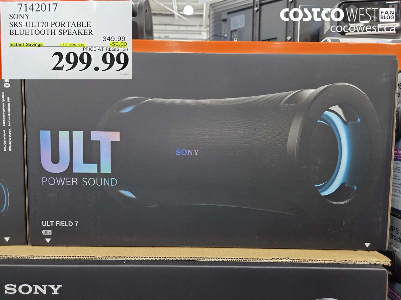 7142017 SONY SRS-UL70 PORTABLE BLUETOOTH SPEAKER ($50.00 INSTANT SAVINGS EXPIRES ON 2026-05-10) $299.99
