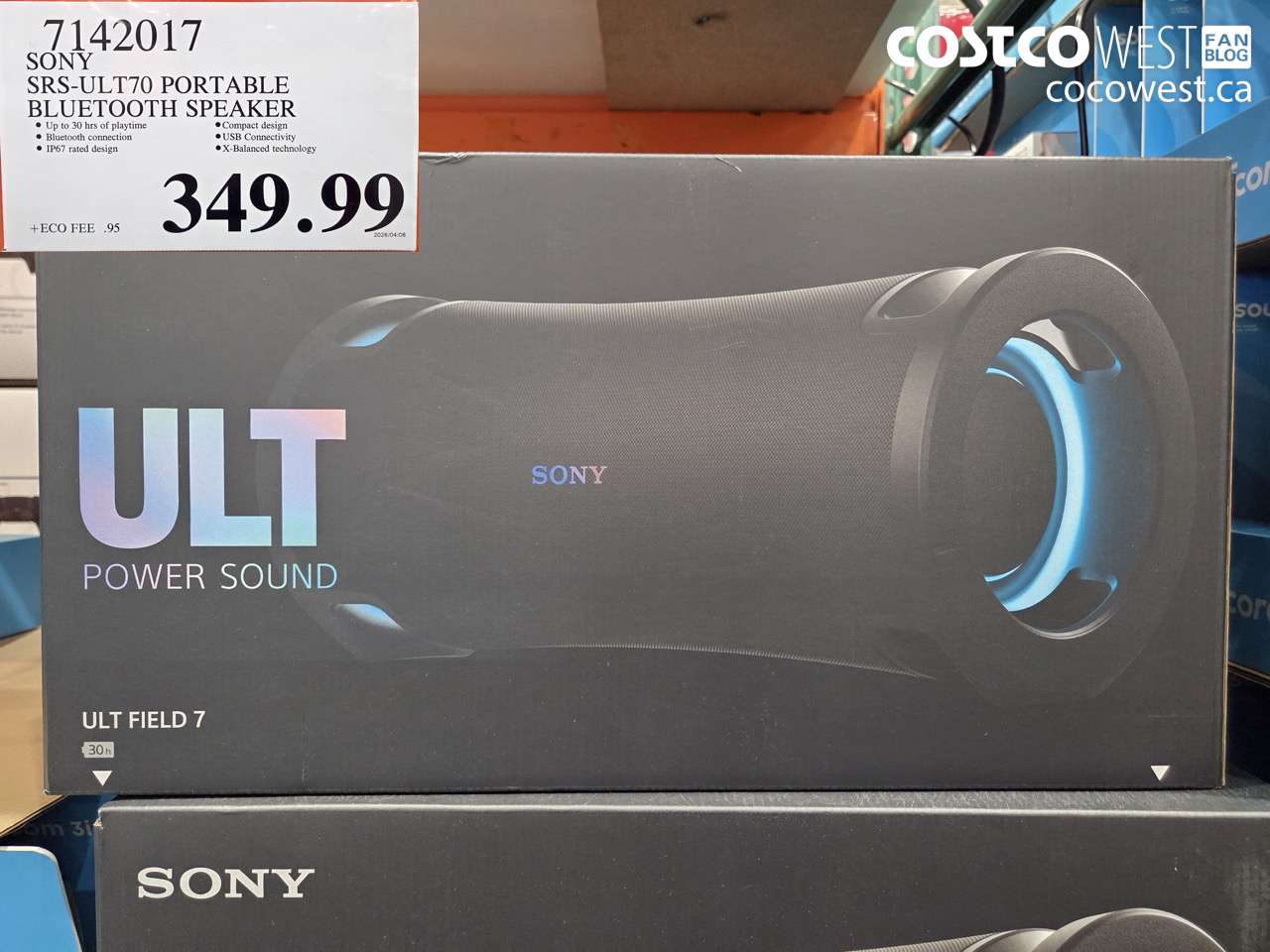 7142017 SONY SRS-ULT70 PORTABLE BLUETOOTH SPEAKER $349.99