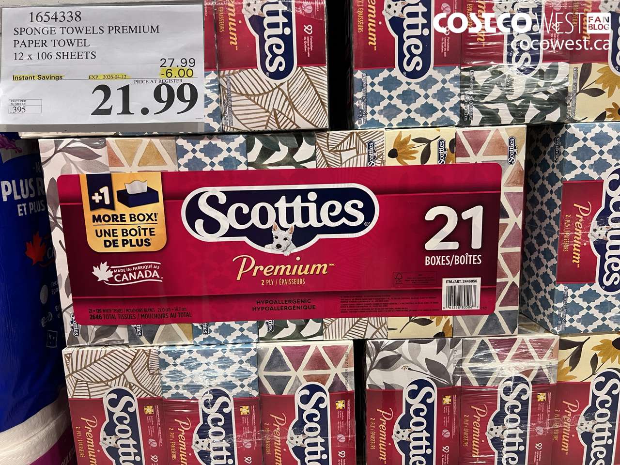 1654338 SPONGE TOWELS PREMIUM PAPER TOWEL 12 X 106 SHEETS ($6.00 INSTANT SAVINGS EXPIRES ON 2026-04-12) $21.99