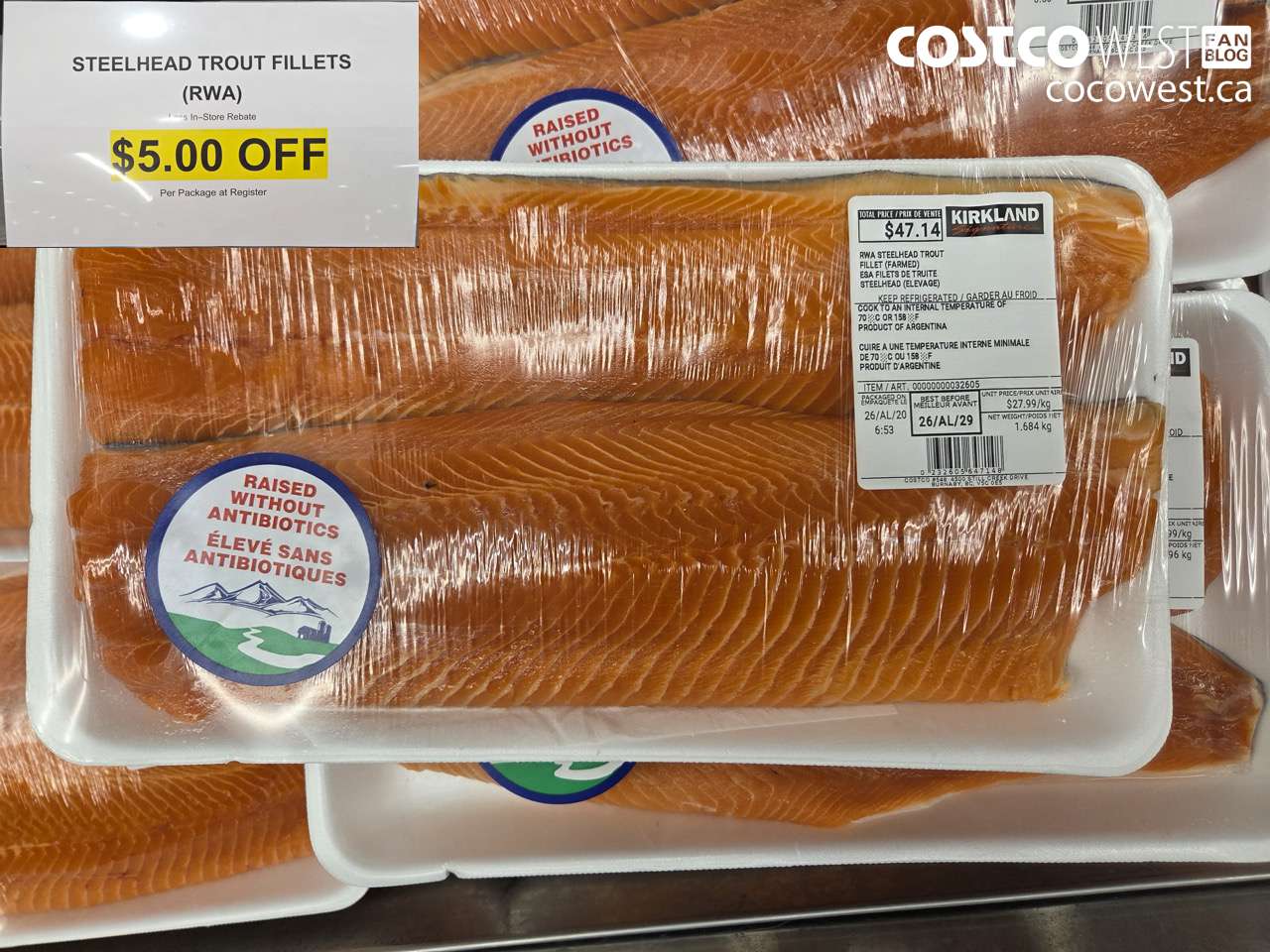 32605 STEELHEAD TROUT FILLETS (RWA) ($5.00 INSTANT SAVINGS)