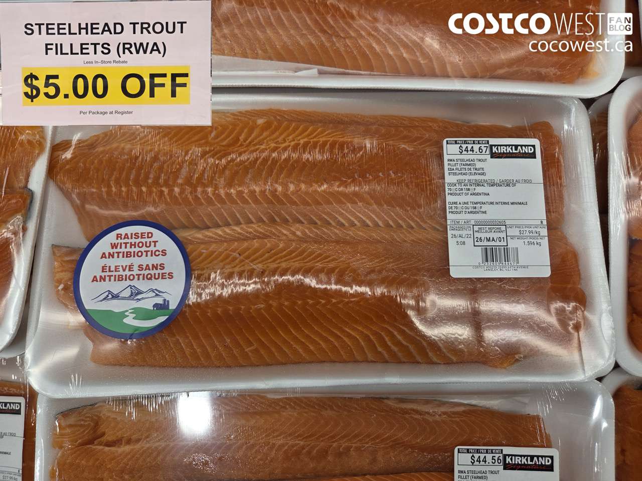 32605 STEELHEAD TROUT FILLETS (RWA) ($5.00 INSTANT SAVINGS)
