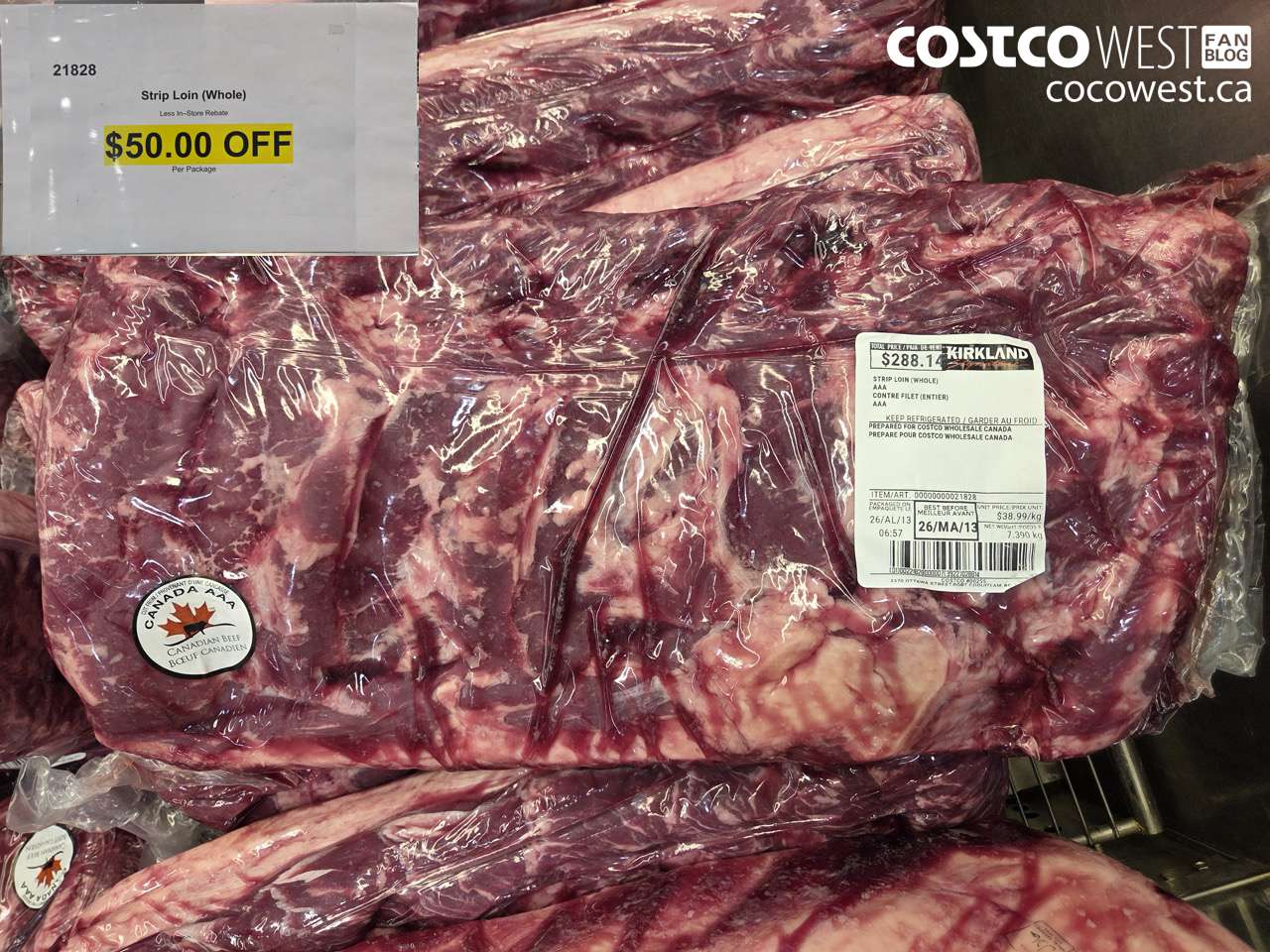 21828 STRIP LOIN (WHOLE) ($50.00 INSTANT SAVINGS)