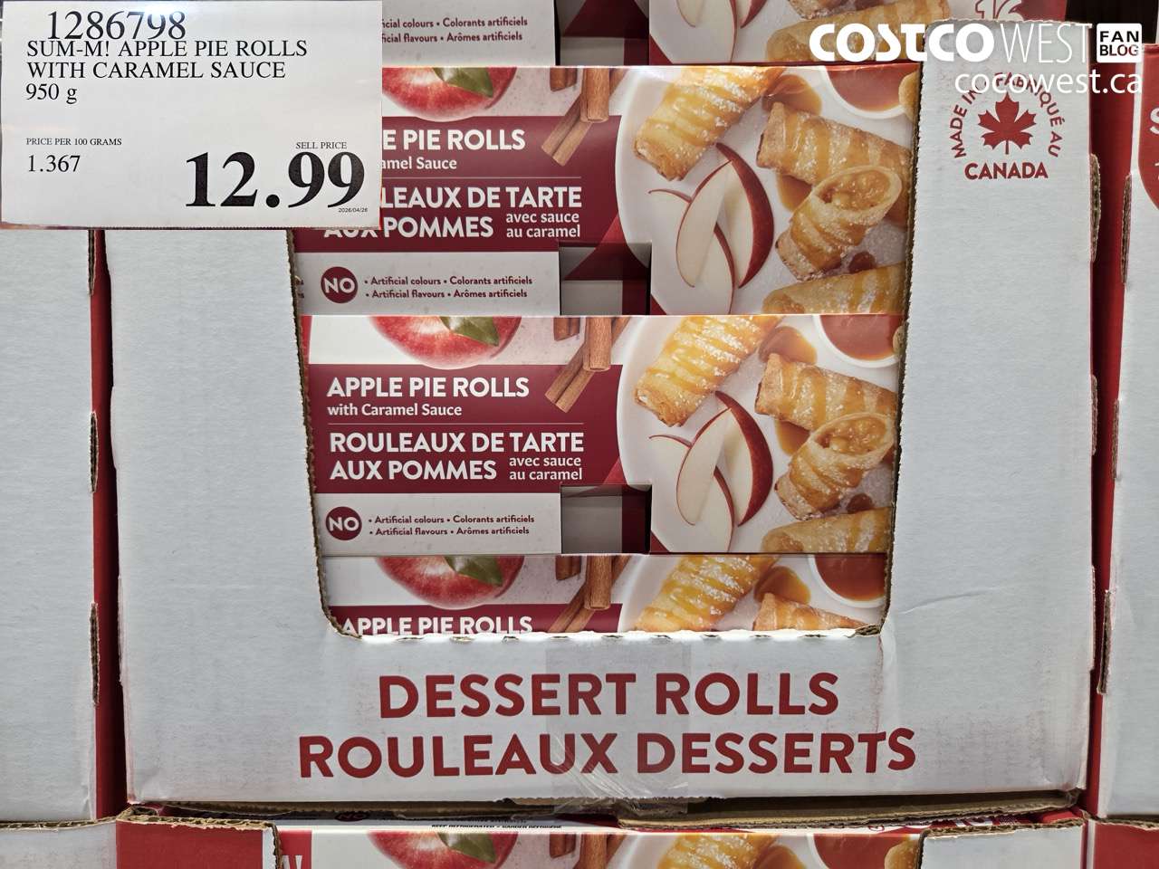 1286798 SUM-MI! APPLE PIE ROLLS WITH CARAMEL SAUCE 950G $12.99
