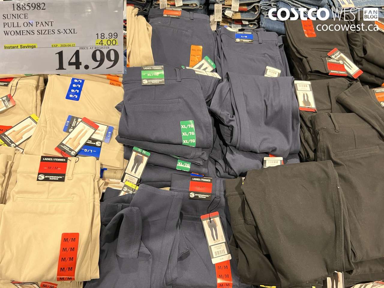 1885982 SUNICE PULL ON PANT WOMENS SIZES S-XXL ($4.00 INSTANT SAVINGS EXPIRES ON 2026-04-12) $14.99