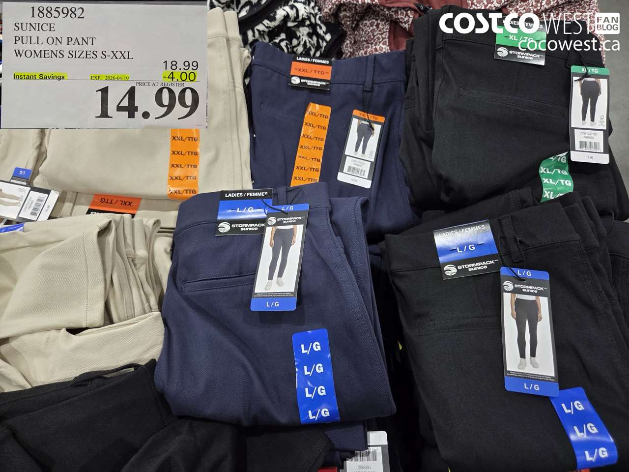 1885982 SUNICE PULL ON PANT WOMENS SIZES S-XXL ($4.00 INSTANT SAVINGS EXPIRES ON 2026-04-19) $14.99