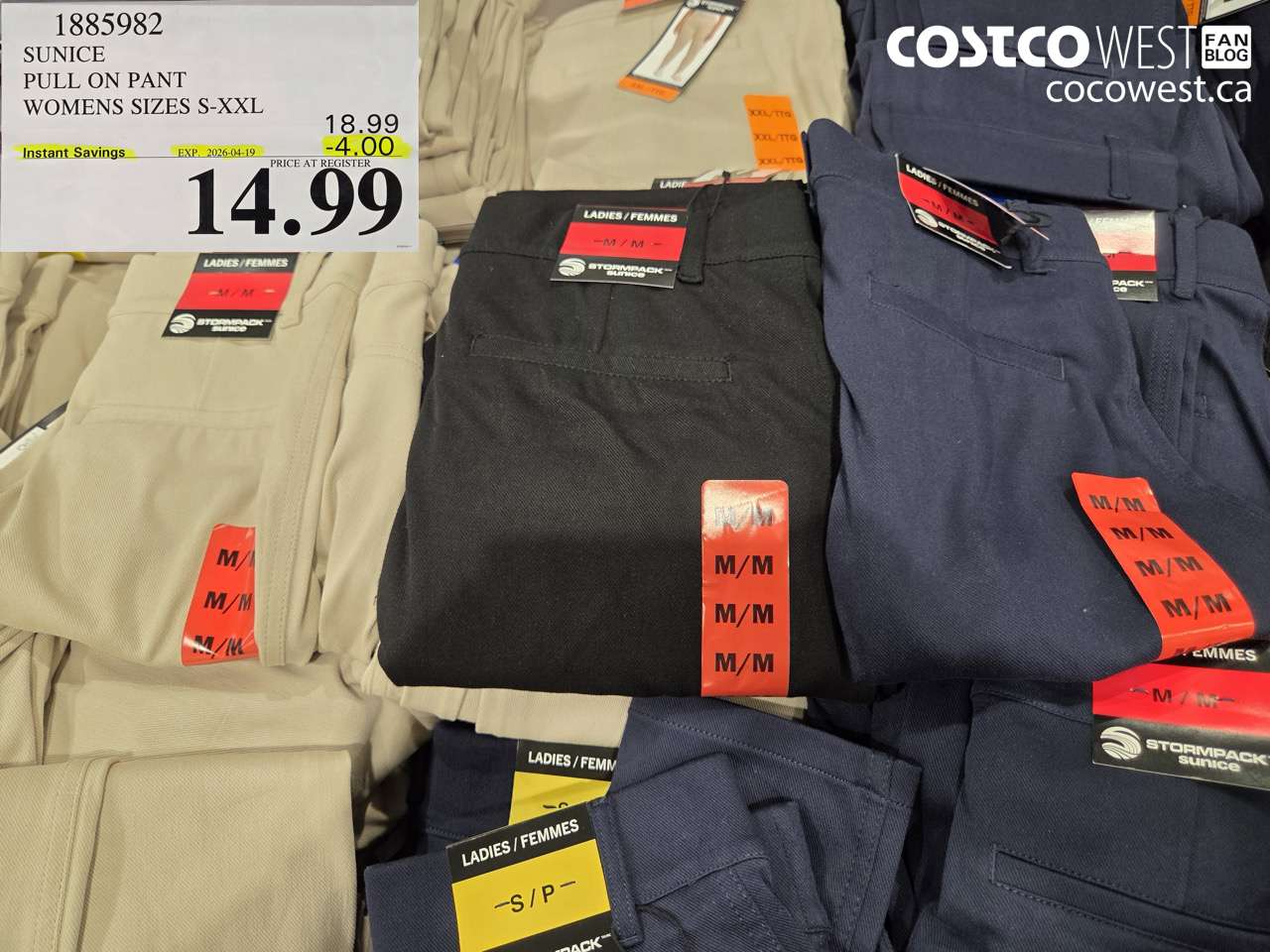 1885982 SUNICE PULL ON PANT WOMENS SIZES S-XXL ($4.00 INSTANT SAVINGS EXPIRES ON 2026-04-19) $14.99