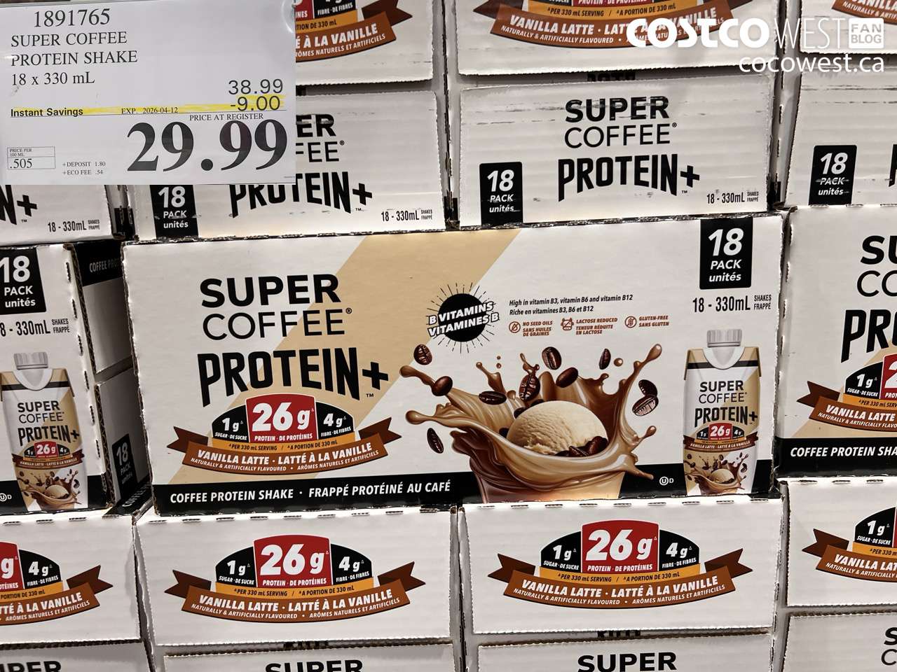 1891765 SUPER COFFEE PROTEIN SHAKE 18 X 330 ML ($9.00 INSTANT SAVINGS EXPIRES ON 2026-04-12) $29.99