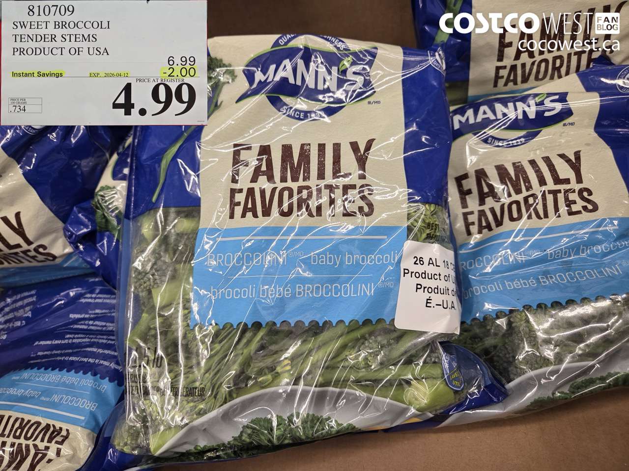 810709 SWEET BROCCOLI TENDER STEMS PRODUCT OF USA ($2.00 INSTANT SAVINGS EXPIRES ON 2026-04-12) $4.99