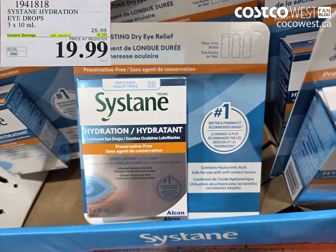 1941818 SYSTANE HYDRATION EYE DROPS 3 X 10ML ($6.00 INSTANT SAVINGS EXPIRES ON 2026-05-10) $19.99