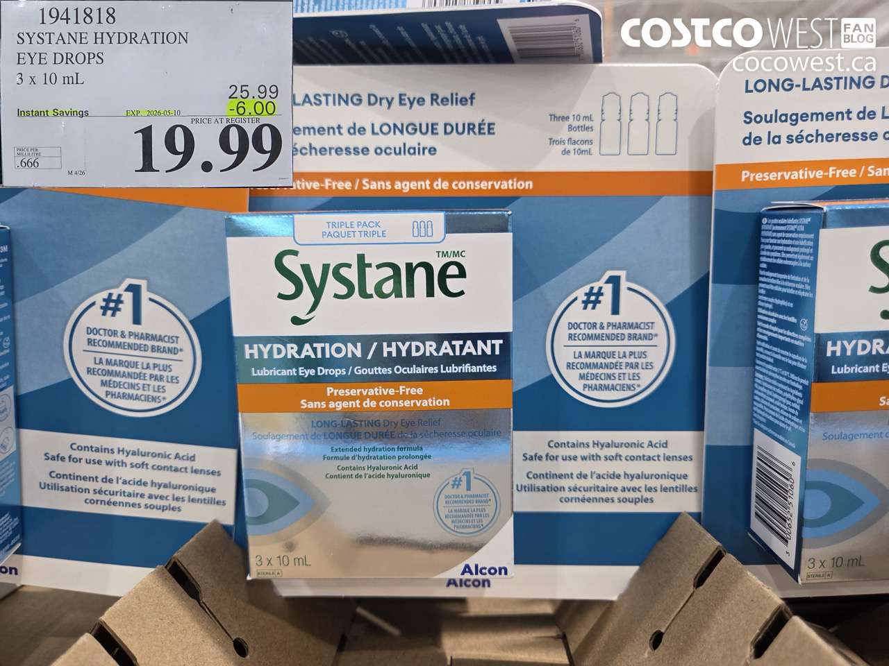 1941818 SYSTANE HYDRATION EYE DROPS 3 X 10 ML ($6.00 INSTANT SAVINGS EXPIRES ON 2026-05-10) $19.99
