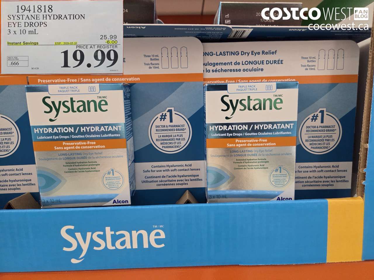 1941818 SYSTANE HYDRATION EYE DROPS 3 X 10 ML ($6.00 INSTANT SAVINGS EXPIRES ON 2026-05-10) $19.99