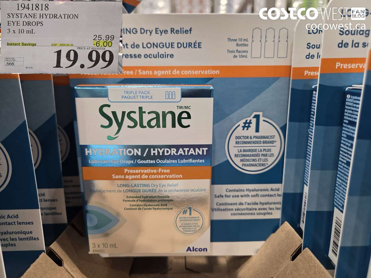 1941818 SYSTANE HYDRATION EYE DROPS 3 X 10 ML ($6.00 INSTANT SAVINGS EXPIRES ON 2026-05-10) $19.99