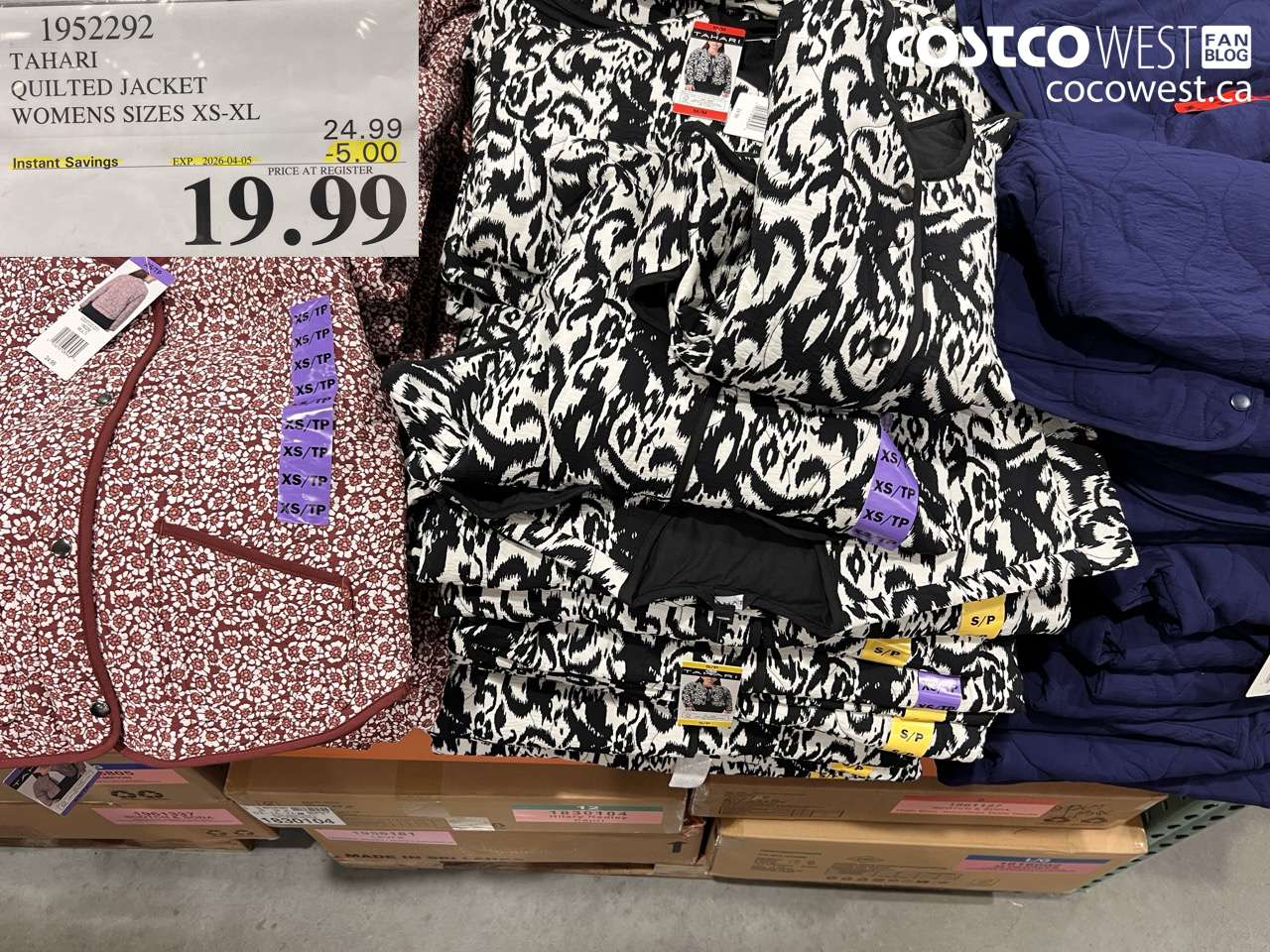 1952292 TAHARI QUILTED JACKET WOMENS SIZES XS-XL ($5.00 INSTANT SAVINGS EXPIRES ON 2026-04-05) $19.99