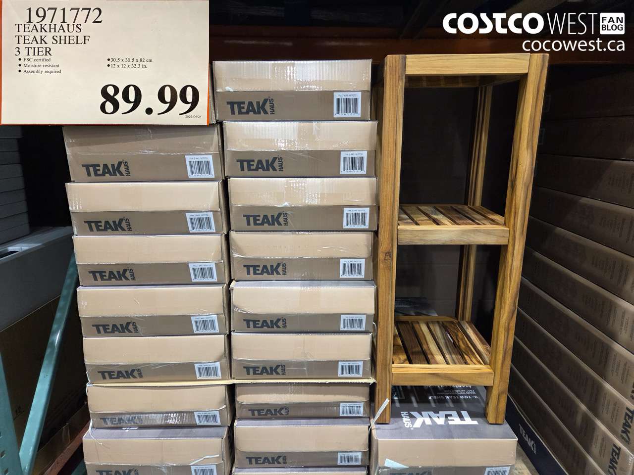 197172 TEAKHAUS TEAK SHELF 3 TIER $89.99