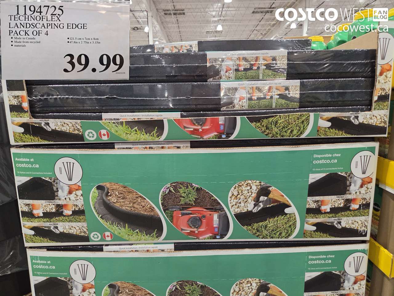 1194725 TECHNOFLEX LANDSCAPING EDGE PACK OF 4 $39.99