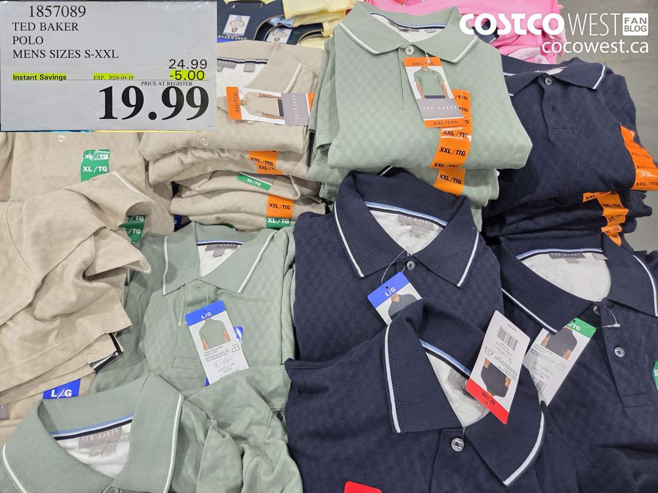 1857089 TED BAKER POLO MENS SIZES S-XXL ($5.00 INSTANT SAVINGS EXPIRES ON 2026-04-19) $19.99