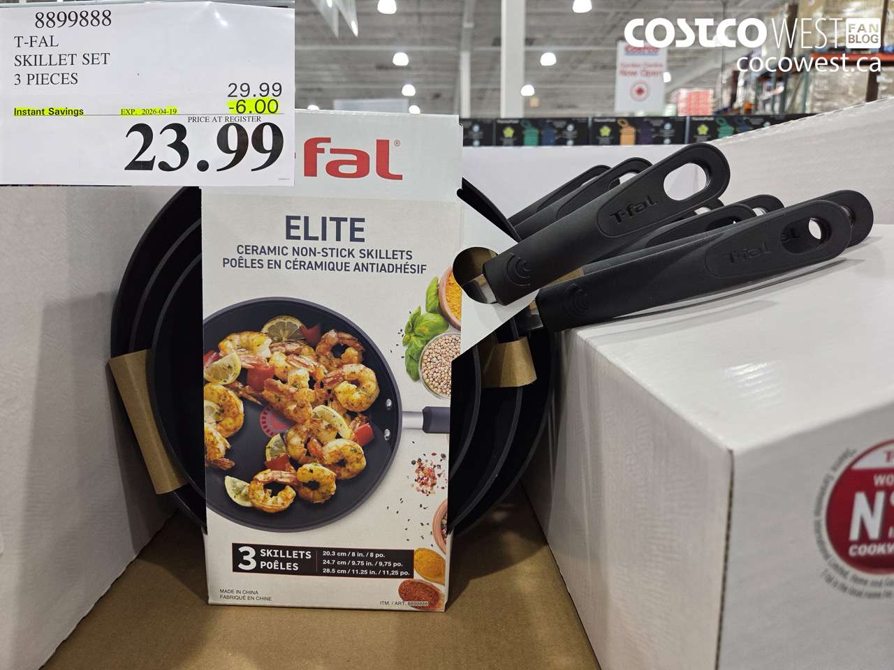 8899888 T-FAL SKILLET SET 3 PIECES ($6.00 INSTANT SAVINGS EXPIRES ON 2026-04-19) $23.99