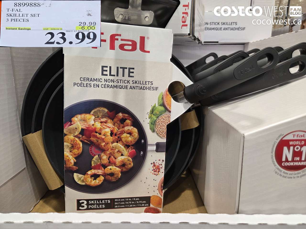 8899888 T-FAL SKILLET SET 3 PIECES ($6.00 INSTANT SAVINGS EXPIRES ON 2026-04-19) $23.99