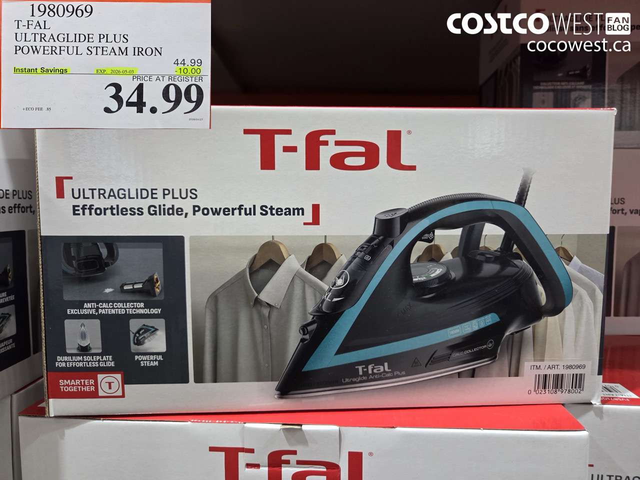 1980969 T-FAL ULTRAGLIDE PLUS POWERFUL STEAM IRON ($10.00 INSTANT SAVINGS EXPIRES ON 2026-05-03) $34.99