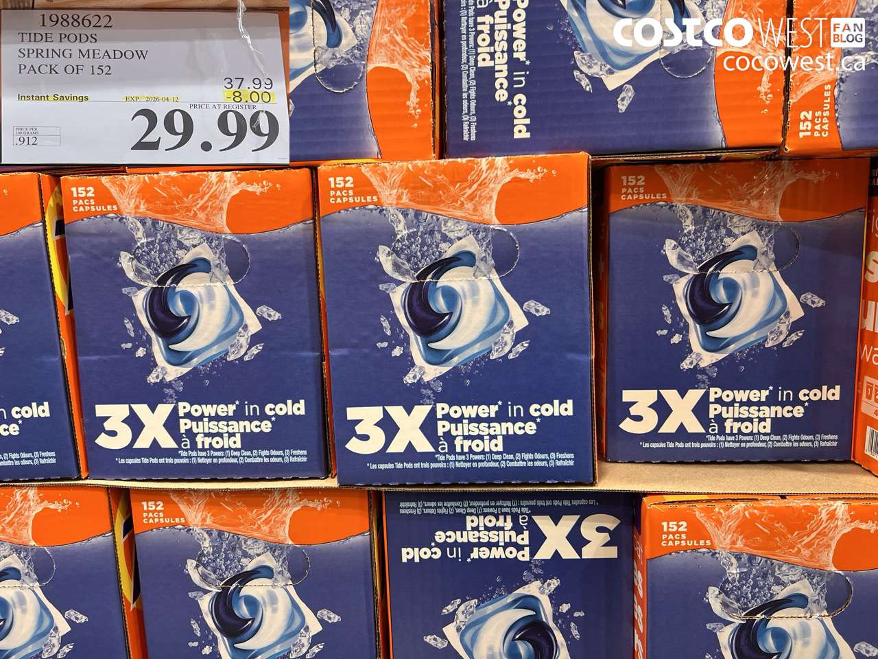 1988622 TIDE PODS SPRING MEADOW PACK OF 152 ($8.00 INSTANT SAVINGS EXPIRES ON 2026-04-12) $29.99