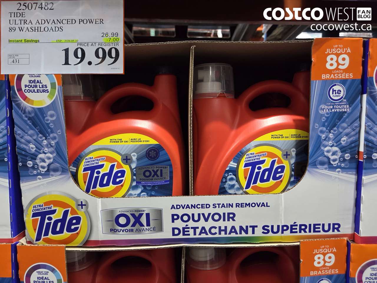 2507482 TIDE ULTRA ADVANCED POWER 89 WASHLOADS ($7.00 INSTANT SAVINGS EXPIRES ON 2026-05-10) $19.99