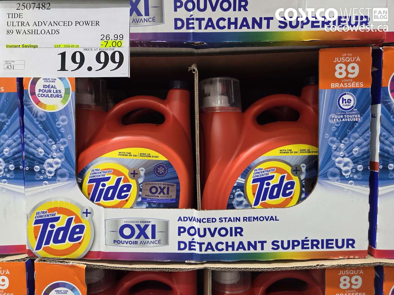 2507482 TIDE ULTRA ADVANCED POWER 89 WASHLOADS ($7.00 INSTANT SAVINGS EXPIRES ON 2026-05-10) $19.99