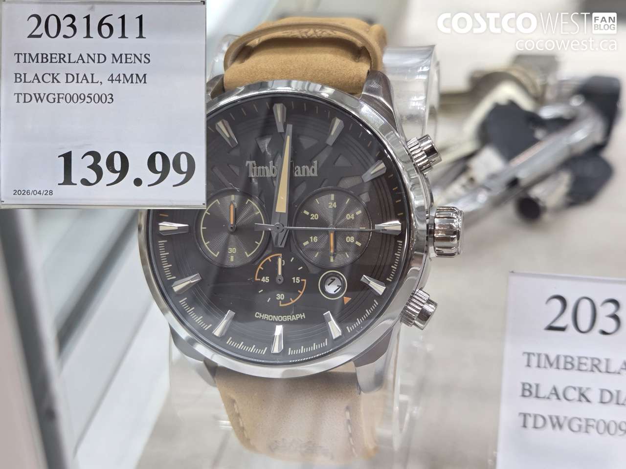 2031611 TIMBERLAND MENS BLACK DIAL, 44MM TDWGF0095003 $139.99