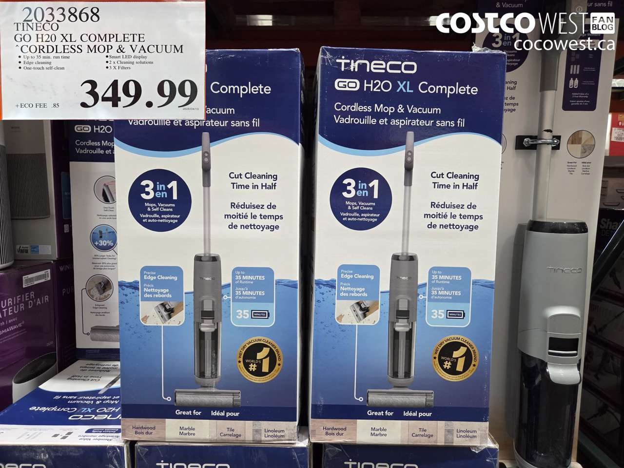 2033868 TINECO GO H20 XL COMPLETE CORDLESS MOP & VACUUM $349.99