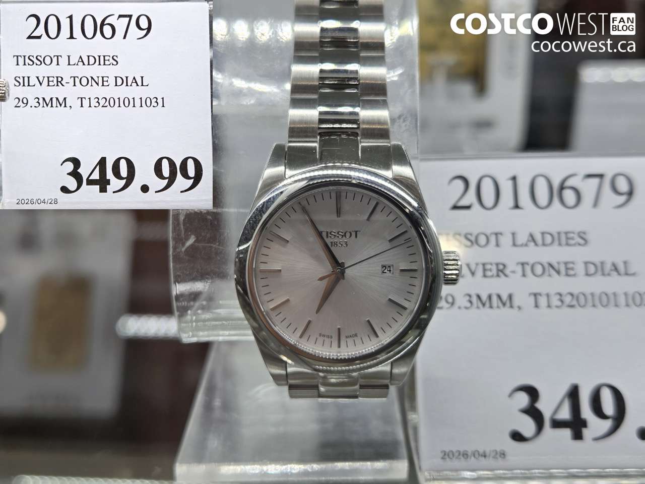 2010679 TISSOT LADIES SILVER-TONE DIAL 29.3MM, T1321011031 $349.99
